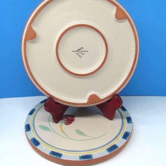 Lenox Poppies on Blue Terra Cotta Trivet bundle of 2 - Picture 9 of 10